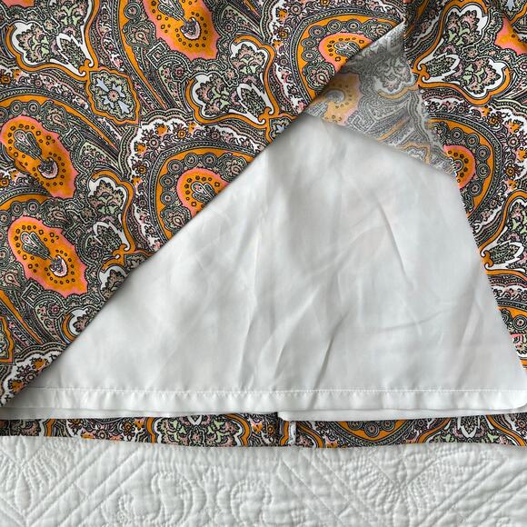 Ann Taylor Factory Orange Paisley Medallion Straight Skirt Career 18 NWT - Picture 4 of 7